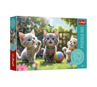 Trefl - The Treflik Family, Tres Gatitos - Rompecabezas de 60 Piezas - Rompecabezas Coloridos con Gatitos, Entretenimiento, diversión para niños a Partir de 4 años