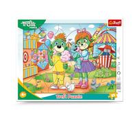 Trefl - The Treflik Family, Un día con la Familia - Puzle con Marco para los más pequeños,Marco y Base rígida de los protagonistas de la Serie Infantil, para niños a Partir de 4 años