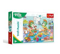 Trefl - The Treflik FamilyLa Alegre Familia de los Treflik - Puzle de 30 Piezas - Puzle de Colores con los Personajes de la Serie Infantil, Juego para niños a Partir de 3 años