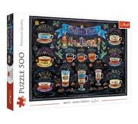 Trefl - Time For Coffee, Angelo Bonito - Puzzle 500 Piezas - Puzzle para Amantes del Café, Tipos de Café, Bricolaje, Entretenimiento Creativo, Puzzles Clásicos para Adultos y Niños a Partir de 10 Años
