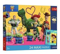 Trefl - Toy Story, Juguetes y Amigos - Puzzle 24 Maxi - 24 Piezas Grandes, póster único, Entretenimiento Creativo, para niños a Partir de 3 años