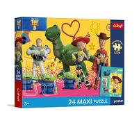 Trefl - Toy Story, Juguetes y Amigos - Puzzle 24 Maxi - 24 Piezas Grandes, póster único, Entretenimiento Creativo, para niños a Partir de 3 años