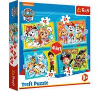 Trefl, TR34346 Puzzle The Fun Team of Paw Patrol from 12 to 24 Pieces, 4 Sets, f