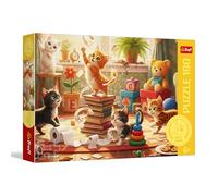 Trefl - Travesuras de Gatos - 160 Piezas - Rompecabezas de Animales Coloridos, diversión para niños a Partir de 6 años