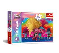 Trefl Trolls Band Together, Tus Amigos troles 60 Piezas - Puzle de Colores con los Personajes de la película Animada, Entretenimiento Creativo, Juego para niños a Partir de 4 años, Multicolor (17386)