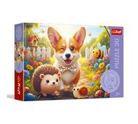 Trefl - Un día con Corgi - Rompecabezas de 30 Piezas - Rompecabezas de Animales, Entretenimiento Creativo, para niños a Partir de 3 años