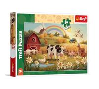 Trefl - Vaca en la Granja - 24 Maxi Puzzles - 24 Piezas Grandes, Entretenimiento Creativo, para niños a Partir de 3 años