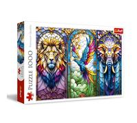 Trefl 1000 Piezas-Un Puzzle Que representa una Preciosa vidriera con Animales exóticos, para Adultos y niños Mayores de 14 años, Multicolor (10957)