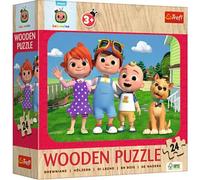 Trefl Wood: Rompecabezas de madera de la familia Cocomelon - 24 piezas