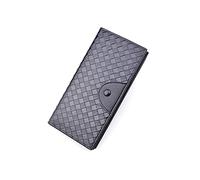 TREGOO Carteras Hombre MER Madera DE MERCADAS Patrón Largo Patrón Cartera Grande Capacidad Multi-Tarjeta Slot Fashion Casual Abra Wallet con Billetera circundante (Color : Schwarz)