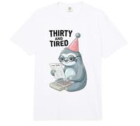 Treinta Y Cansado Humor Adulto Impuesto Temporada Divertida Perezoso Comfort Colors Adult Heavyweight T-Shirt