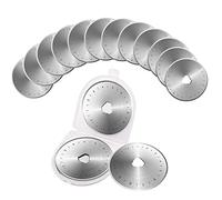 Treki 10 Piezas 45mm Cuchillas de Corte Circular Rotativa Cuchilla para Cúter Redondas Cuchillas de Repuesto Para Fiskars, Olfa, Truecut & Martelli, Cortador Rotativo de Plástico de Telas