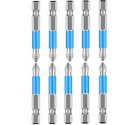 Treki 10pcs Punta de Destornillador de 1/4 Pulgadas S2 PH2 Juego de Puntas Antideslizantes Puntas de Destornillador Magnético Philips Brocas Hexagonales de Cabeza Cruzada Eléctrico bit 50mm