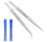 Treki 2pcs Pinzas de Joyería de Bloqueo Deslizante Ajustable Pinzas de Acero Inoxidable Pinzas de Precision Cerradura para Reparacion Electrónica Laboratorio Diamantes Artesanía Soldadura