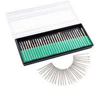 Treki 30pcs Fresas Diamante Mini Brocas de Diamante con 3mm Vástago Fresas Diamantadas Rotatorio de Fresas Taladro de Diamante Herramienta de Broca para Vidrio Piedra Joyería Metal Rotary Tool