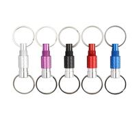 Treki 5pcs Llaveros Desmontables Llavero de Liberación Rápida Separable Llaveros Con Anillos Llavero Divididos de Doble Extremo para Clave Viajes Oficina Bolso Multicolor