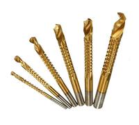 Treki 6pcs Broca de Sierra en Espiral HSS de Acero de Alta Velocidad 3-8 mm y Sierra Bit Set Titanio Recubierto Herramientas de Carpintería para Madera y Metal