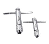 Treki Juego de 2 llaves de trinquete con mango en T, soporte de trinquete ajustable, llave de llave de trinquete, escariador, herramienta de roscado manual para grifos métricos M3-M8/M5-M12