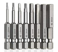 Treki Juego de 8 Puntas de Destornillador Hexagonales de 1/4" Punta de Destornillador Hexagonal Puntas Destornilladors Allen 50mm H1.5-H8 Magnético Punta Destornillado r Electrico