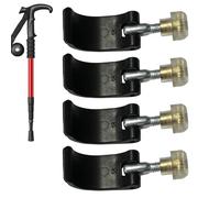 Trekking Pole Lock Clip, Walking Stick Fastener Buckle, Anti-Slip Secure Grip, Adjustable Handle Clamp with Nut and Screws for Outdoor Hiking Camping Climbing Gear Repair, Black,