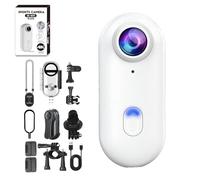 Treklon - Treklon Body Camera, Stallionframes 4k Mini Handsfree Bodycam, Thumb Cameras with Waterproof Case, Wearable Video Recording for Cycling, Pet Walking and Outdoors Activities (White-Standard)