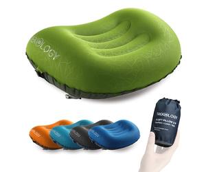 TREKOLOGY Almohada de Camping y Viaje Inflable Ultraligera - ALUFT 2.0 comprimible, compacta, cómoda, Almohada Hinchable ergonómica para el Cuello y Apoyo Lumbar.
