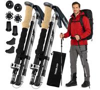 Trekology Trek-Z - Bastones de Senderismo para Senderismo (2 Unidades, Plegables, Aluminio Ligero y Resistente, 7075, Cierre rápido Ajustable, Plegable