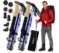 Trekology Trek-Z - Bastones de Senderismo Plegables de Tres Pliegues, Bastones de Aluminio Ligeros y Ajustables, bastón portátil con Agarre de Espuma para Caminar, Senderismo para Personas Mayores,