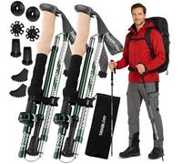 Trekology Trek-Z - Bastones Plegables de Senderismo y Senderismo, Soporte de Equilibrio para Personas Mayores, Mujeres y Hombres, 2 Unidades por Juego (Trek-Z Verde, 100-120 cm para Altura: 4'11 a
