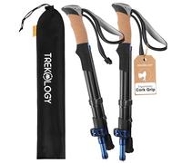 TREKOLOGY TREKZ Cork SE 2PCS Bastones de Senderismo Plegable con Mango de Corcho - Ligeros, Plegables y Retráctiles Bastones Trekking Marcha Trail Nórdica para Caminar, Mochileros, Hiking, Camping