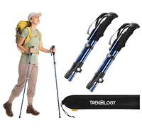 TREKOLOGY TREKZ SE Set de 2 Bastones Trekking Plegables - Nórdico Bastones Senderismo para Hombre, Mujeres y Personas Mayores - Bastones para caminar montaña Porras Seguridad con Empuñadura Espuma EVA