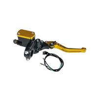 Trekords Palanca bomba hidráulica universal cilindro embrague freno delantero motocicleta 7/8" 22mm compatible con Honda Palancas moto(Gold Right)
