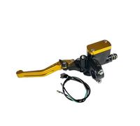 Trekords Palanca bomba hidráulica universal cilindro embrague freno delantero motocicleta 7/8" 22mm compatible con Honda Palancas moto(Gold Left)