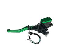 Trekords Palanca bomba hidráulica universal cilindro embrague freno delantero motocicleta 7/8" 22mm compatible con Honda Palancas moto(Green Left)