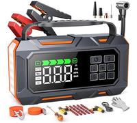 TREKURE 14 en 1 6000A Arrancador de Coches con Compresor de Aire 160 PSI, Nuevo Kits de Emergencia, Arrancador de Baterias de Coche con Luces Multimodo y Guantes Aislantes(para All Gas o 12L Diesel)