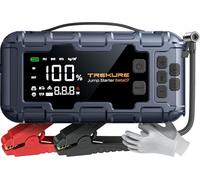 TREKURE 8-en-1 6500A Arrancador de Baterias de Coche, Arrancador de Coches con Compresor de Aire de 160 PSI (para All Gas o 12L Diesel), PD45W con Pantalla Grande LCD y Guantes Aislantes