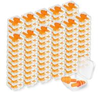 TrelaCo 100 pares de tapones de silicona reutilizables con cancelación de ruido con fundas de plástico, bloqueo de sonido, tapones impermeables para dormir, conciertos, natación, aviones, ronquidos