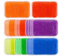 TrelaCo Paquete de 24 unidades de hielo de cuentas de gel multicolor de 4 x 6 pulgadas, reutilizables, paquete de frío y calor, almohadilla de enfriamiento de gel suave y pequeña, compresa para
