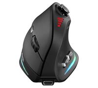 TRELC Ratón inalámbrico para juegos con balancín 5D, 24000 DPI/11 botones programables, mouse ergonómico para conexión de 2 dispositivos (BT+2.4GHz), ratones recargables verticales para PC/portátil