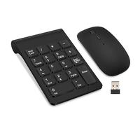 TRELC Teclado numérico inalámbrico, mini 2.4G, 18 teclas, teclado numérico portátil silencioso de contabilidad financiera, extensiones de teclado numérico con mouse inalámbrico para laptop, PC,