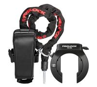 TRELOCK RS 561 Naz + ZR 355 - Juego de cerradura de cuadro con cadena de inserción de 100 cm y bolsa para sillín - Nivel de seguridad 15 - Llave no extraíble