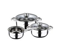 Trem de Cozinha 5 Peças Inox Inducción - Cassel (Caçarola Ø16cm + Tachos c/ Tampa Ø18/20cm) - San Ignacio - SG8171