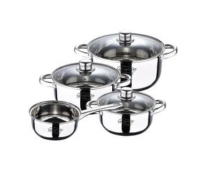 Trem de Cozinha Universal 7 Peças Inox - Cassel (Caçarola Ø16cm + Tachos c/ Tampa Ø18/20/24cm) - San Ignacio - SG8172