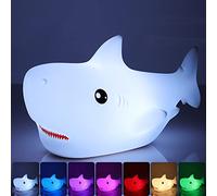 Tremdwoto Luz nocturna de tiburón para niños, lindas luces nocturnas 7 coloridas, lámpara de luz nocturna, temporizador de 3 horas,lámpara de guardería, regalo de cumpleaños para niñas y niños