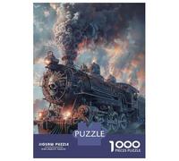 Tren 1000 Piezas Papel Durable Steam Tren with Colorful Hot Air Balloons Puzzle para Adultos Portátil Fácil Almacenar Horas De Entretenimiento Ocio En Casa 70x50cm/1000pcs