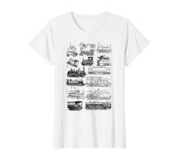 Tren a Vapor Tren a Vapor Carta de la Locomotora Antigua Camiseta gráfica económica, Mujer, Blanco, XS