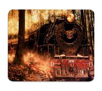 Tren Antiguo De Época En Lo Profundo del Árbol Alfombrilla De Ratón Pequeña Alfombrillas De Mouse Bordes Cosidos Alfombrilla para Ratón para Ordenador Pc Juego 25X30Cm