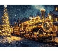 Tren Cielo Nocturno Puzzle 6000 Piezas Adultos, Rompecabezas con Letras en la Parte Posterior - Piezas Que Encajan Perfectamente, Reto de Concentración, Regalo para Mujer, 179.5 x 105.5 cm w0-494