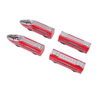 Tren de Alta Velocidad de Aleación, Set de 4 Metros Miniatura Realistas con Vías Entrelazadas para Juego de Roles Imaginativo Infantil (Rojo)