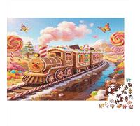 Tren de Caramelos Puzzle de 1000 Piezas Juego de Puzzle 1000 Piezas Cartón para Adultos Fantasía Mundo Dulce Relajación Decoración Hogar 70x50cm/1000pcs